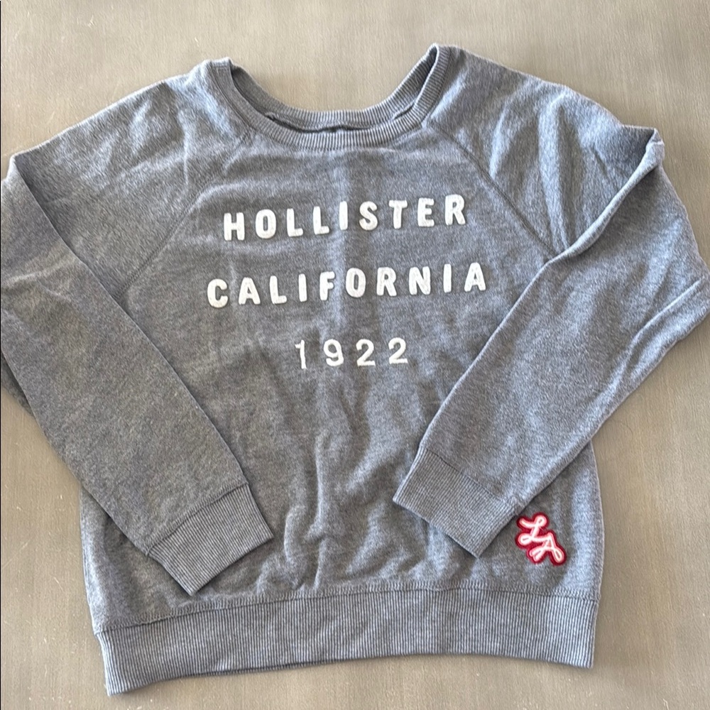 Hollister Gray Crew Neck Sweatshirt- Sz L